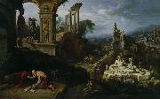Maarten van Heemskerck Landschaft mit dem Hl. Hieronymus oil painting artist